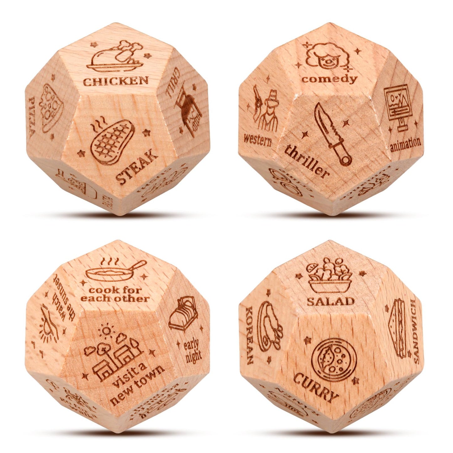 Stocking Stuffers For Women Men Adults, For Women Men, Anniversary Wood Decision Dice Gifts For Couples White Elephant Gifts Val