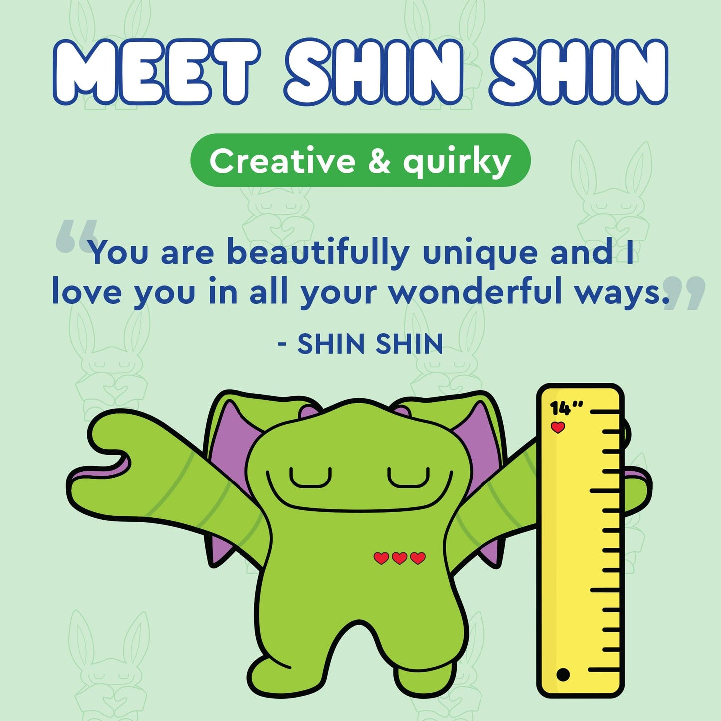 Bumpas Plush Toys - 14' Cute Cuddle Pal, Shin Shin - Weighted Stuffed Animal