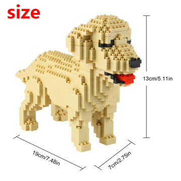 Larcele Micro Dog Building Blocks Mini Pet Building Toy Bricks,950 Pieces Kljm-02 (Golden Retriever)
