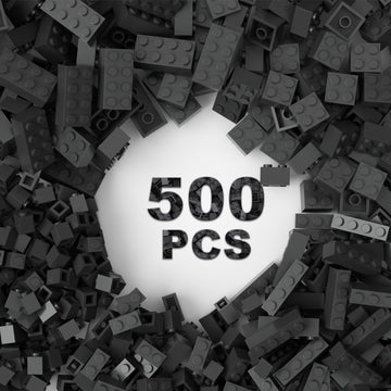 500 Piece Dark Gray Bricks Bulk, Gray 2X4 Building Bricks Flat, Compatible With Lego Parts And Pieces: 2X4 Dark Grey Bricks(Colo