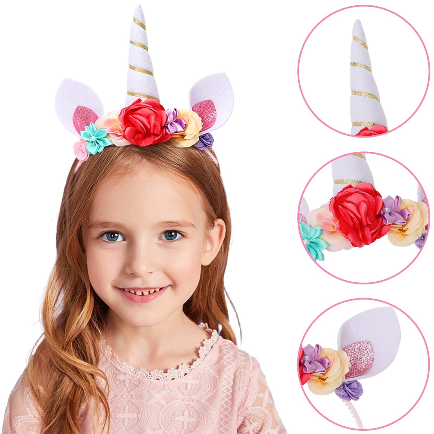 Tacobear Unicorn Costume For Girls With Fluffy Gloves, Furry Leg Warmers, Tutu Skirt, Horn Headband, Halloween Birthday Gift Toy Dress Up Clothes Outfit Unicorn Dresses For Little Girls 4 5 6 7 8