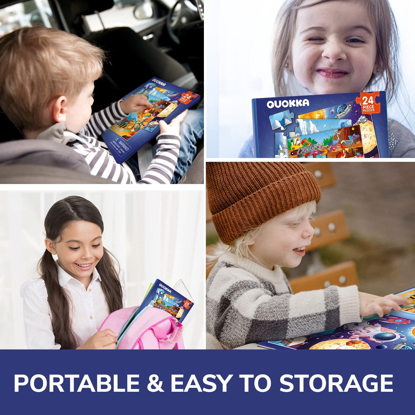 Quokka Magnetic Puzzles Puzzles For Toddlers 2-4 - 24 Pcs Travel Puzzles Games For Kids Ages 3-5 By Quokka - Animal Space Dino Car Activities Toy For Boys & Girls 2-4 Yo - Learning Magnet Gift