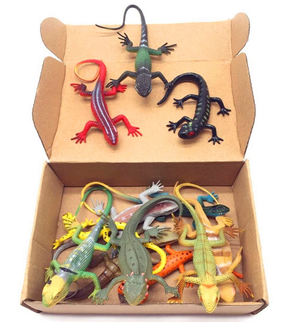 Guaishou Artificial Model Reptile Lizard Animal Figures Kids Gift 12Pcs