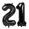 Black Number 21 Balloon 40 Inch, 21 Number Balloons, 21St Black Birthday Decorations, 21 Year Old Women Men Party Supplies
