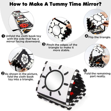 Urmywo Black And White Baby Toys, Tummy Time High Contrast Newborn Toys 0-3 Months, Soft Baby Book, Visual Stimulation Montessori Sensory Infant Toys 0-6-12 Months, Shower Gift, Easter Basket Stuffers