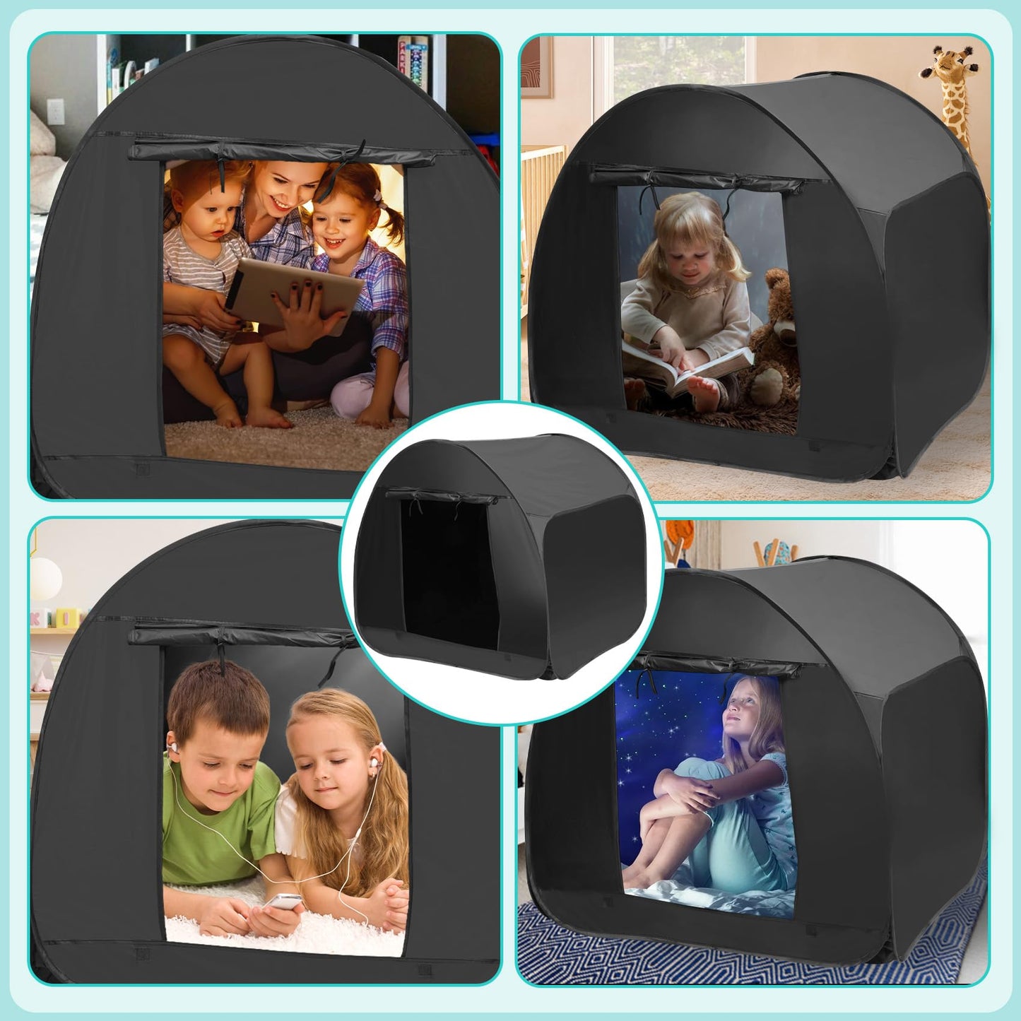 Sensory Tent For Kids 35.4 * 35.4 * 35.4 In - Portable Pop-Up Play Tent For Calming Down & Improving Focus - Ideal For Children