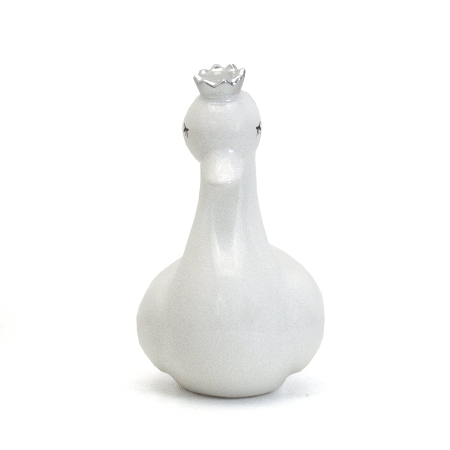 Child To Cherish Ceramic Swan Piggy Bank (Silver)