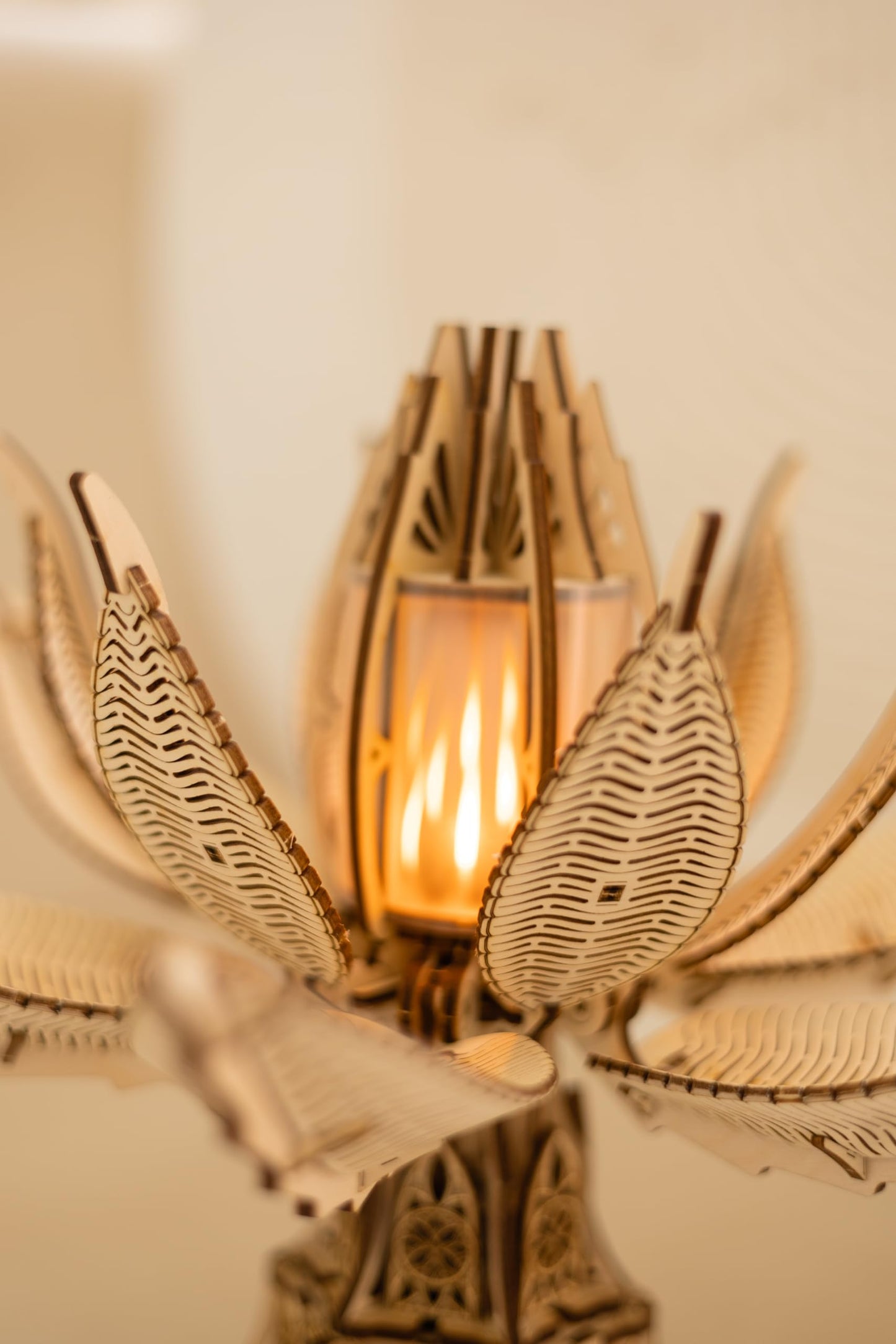 Wood Trick Fiery Bloom Luminous Led 3D Wooden Puzzles For Adults And Kids To Build - Interactive Mechanical Movement - Engineering Diy Project Mechanical 3D Puzzle Model Kits For Adults