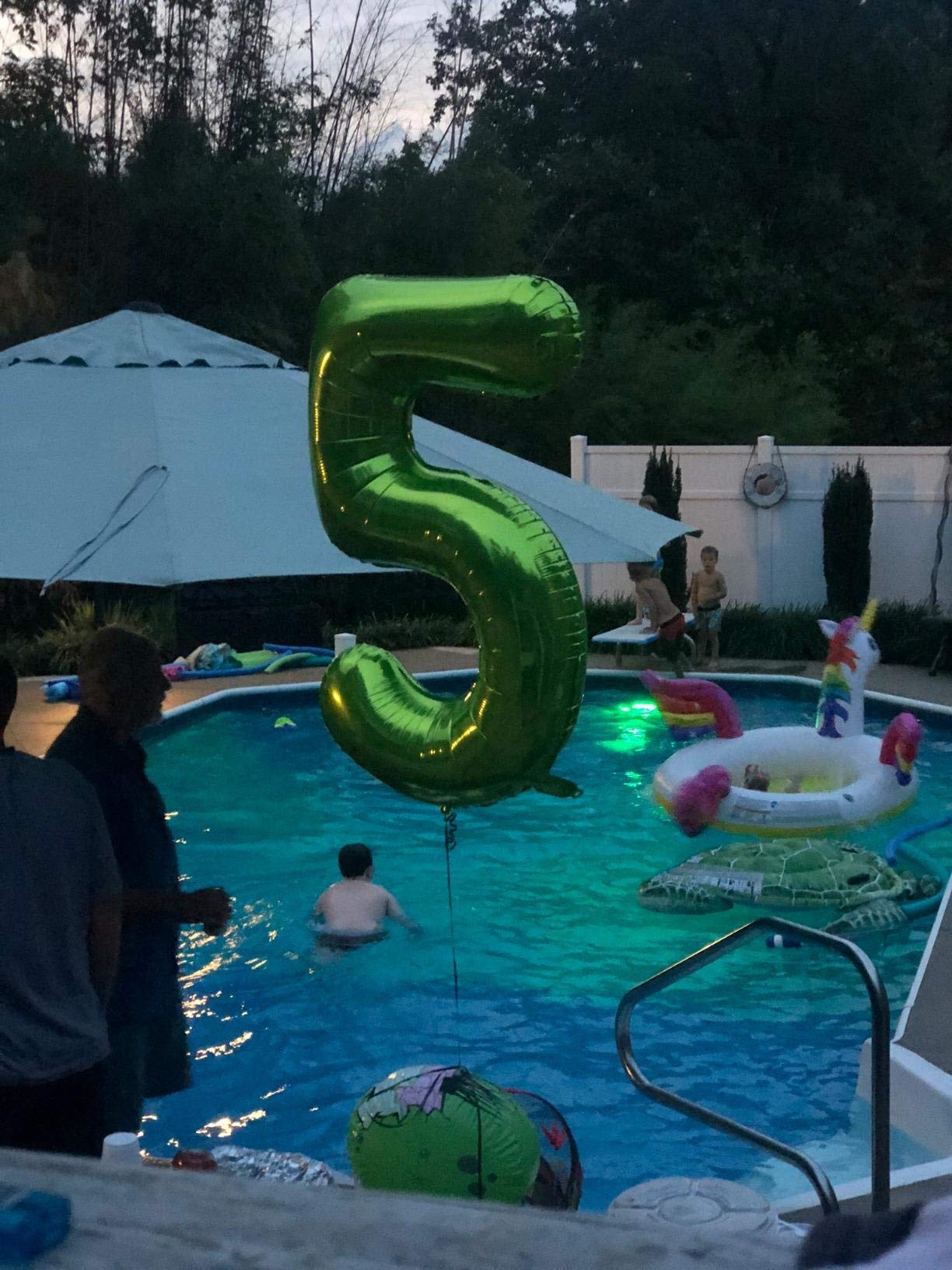 Tellpet Birthday Number Balloons, Number 1 Balloon, Green Foil Mylar Balloons, 40 Inch
