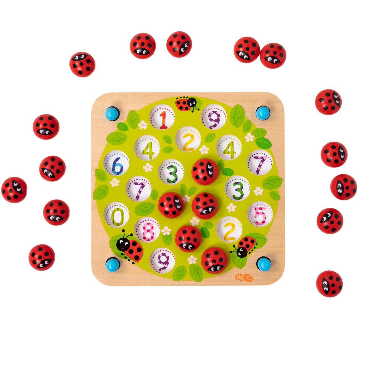 Fat Brain Toys Ladybug'S Garden Toddler Memory Game, Wooden Memory Matching Games For Kids, Preschool Toys