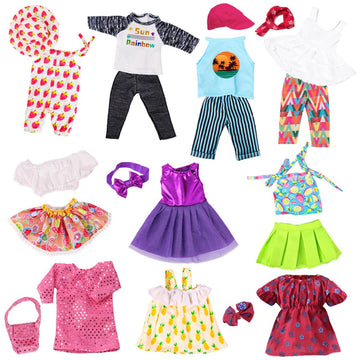 Ebuddy 10 Sets 18 Inch Doll Clothes And Accessories - Fashion Outfits Fit For 18 Inch Dolls 18 Inch Doll