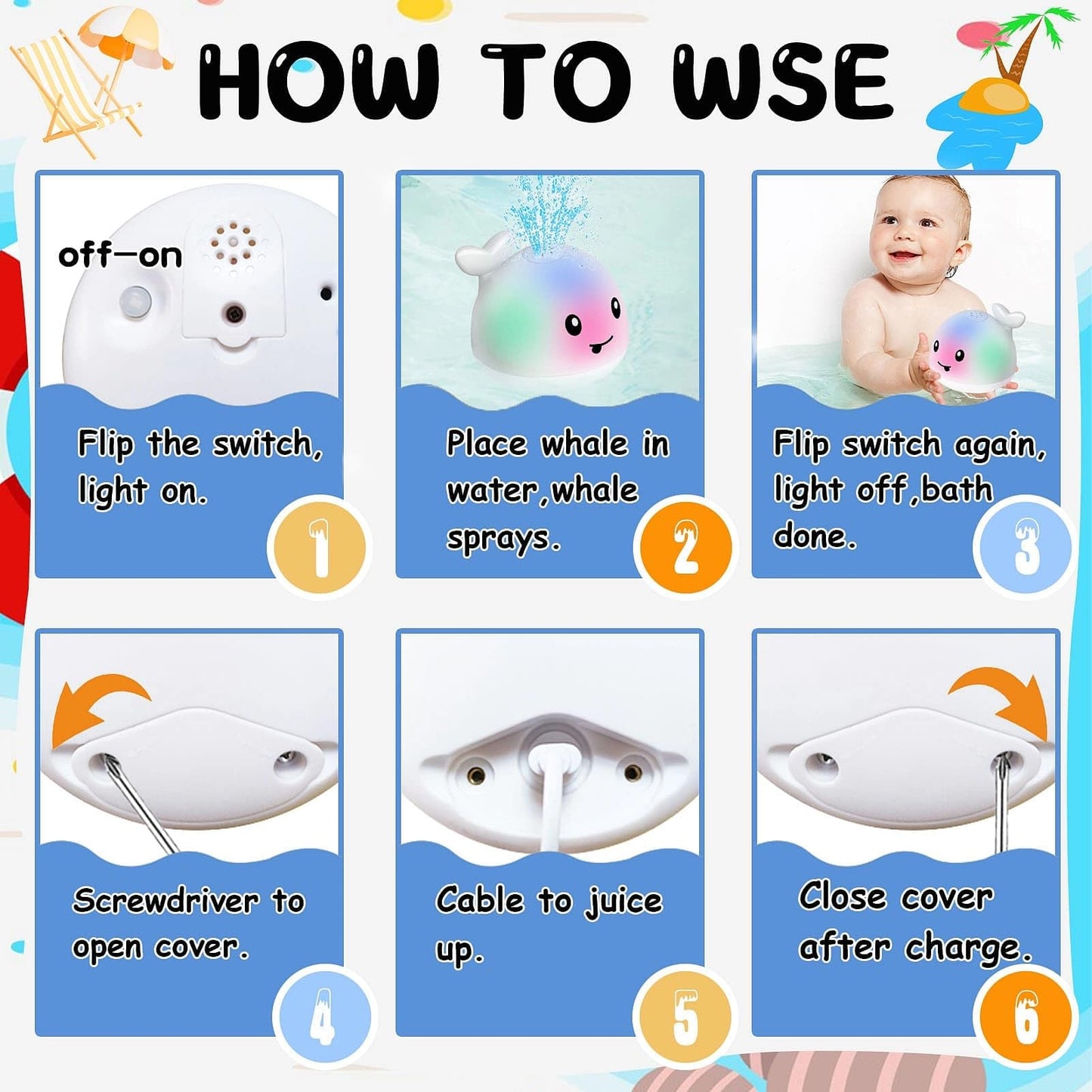 Baby Bath Toys 6-12-18 Months:Light Up Toddla Whale Bath Toy Sprinkler Infant Spraying Whale Bath Toy For Kids Ages 1-3 0-2-4 Wa