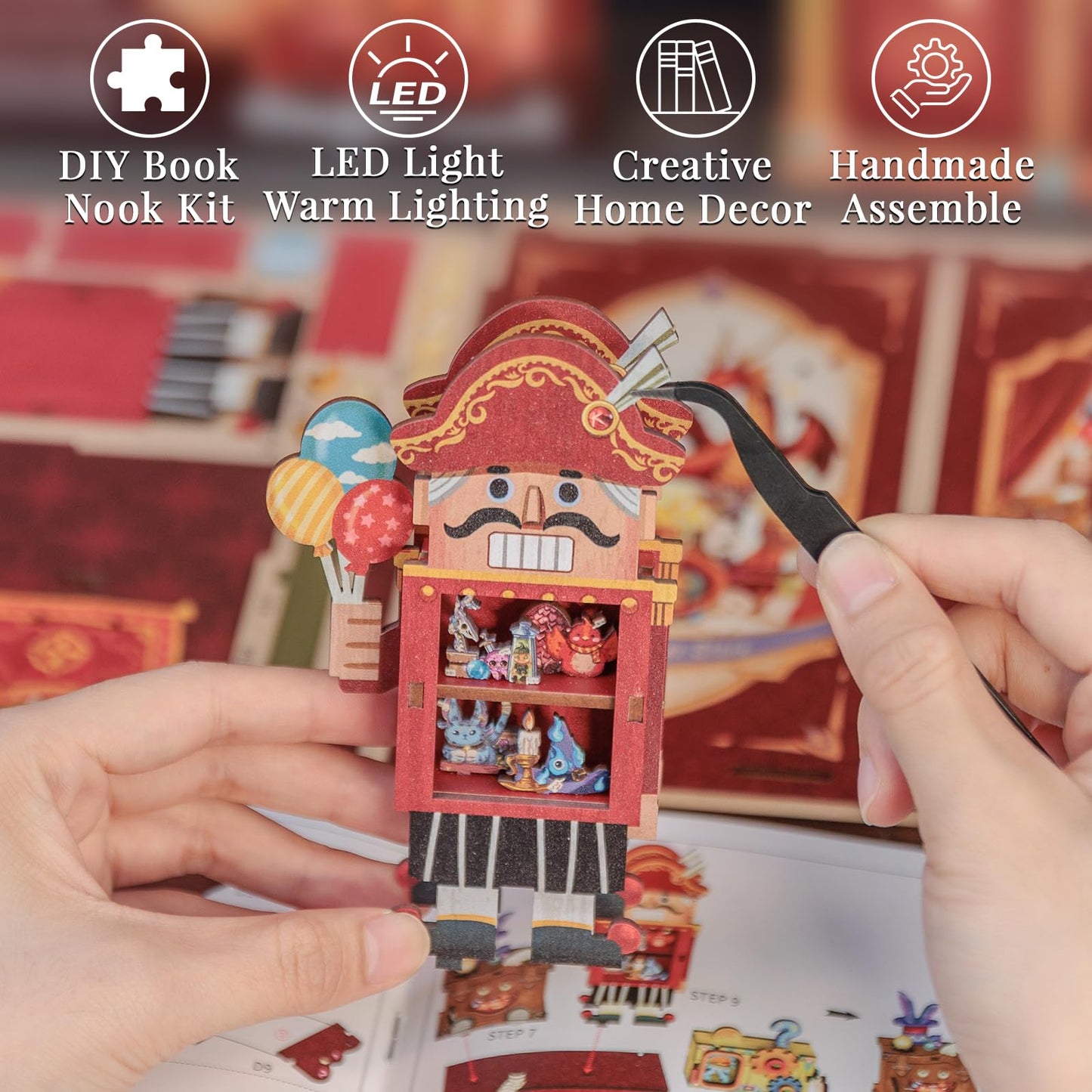 Cutefun Book Nook Kit, Diy Miniature House Kit For Beginners, Book Nook Kits For Adults, Wooden Dollhouse For Bookshelf Decor, Birthday Gifts For Family And Friends (Amazing Toys Store)