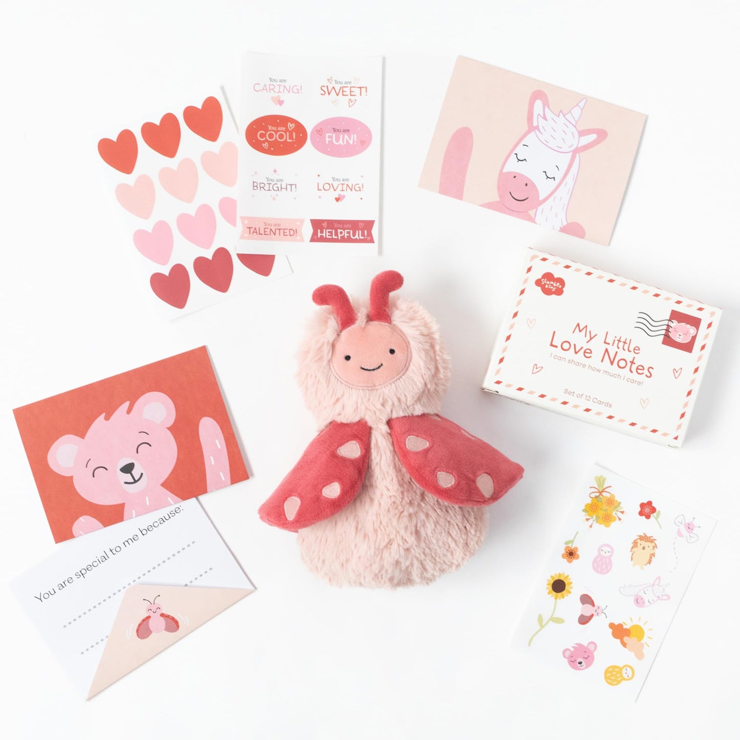 Slumberkins Lovebug'S Love Notes Bundle | Lovebug Mini Plush Stuffed Animal & My Little Love Notes | Celebrate Your Love This Valentine'S Day - Social Emotional Learning Toys For Boys And Girls
