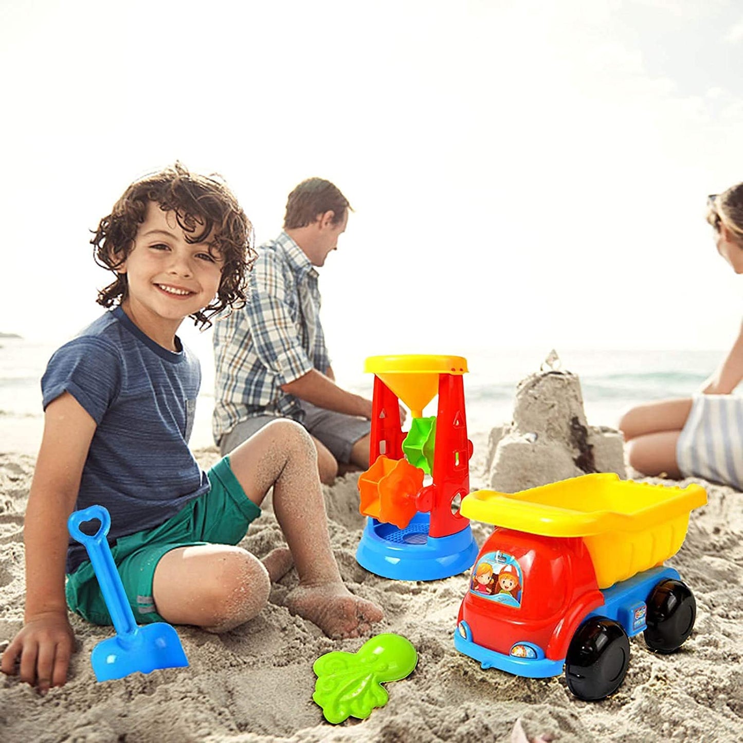 Ruutcasy Beach Toy,20 Pcs Kids Beach Sand Toys Set,Eco-Friendly Sand Toy,Summer Outdoor Toy,Reusable Sandbox Toys for Kids, with