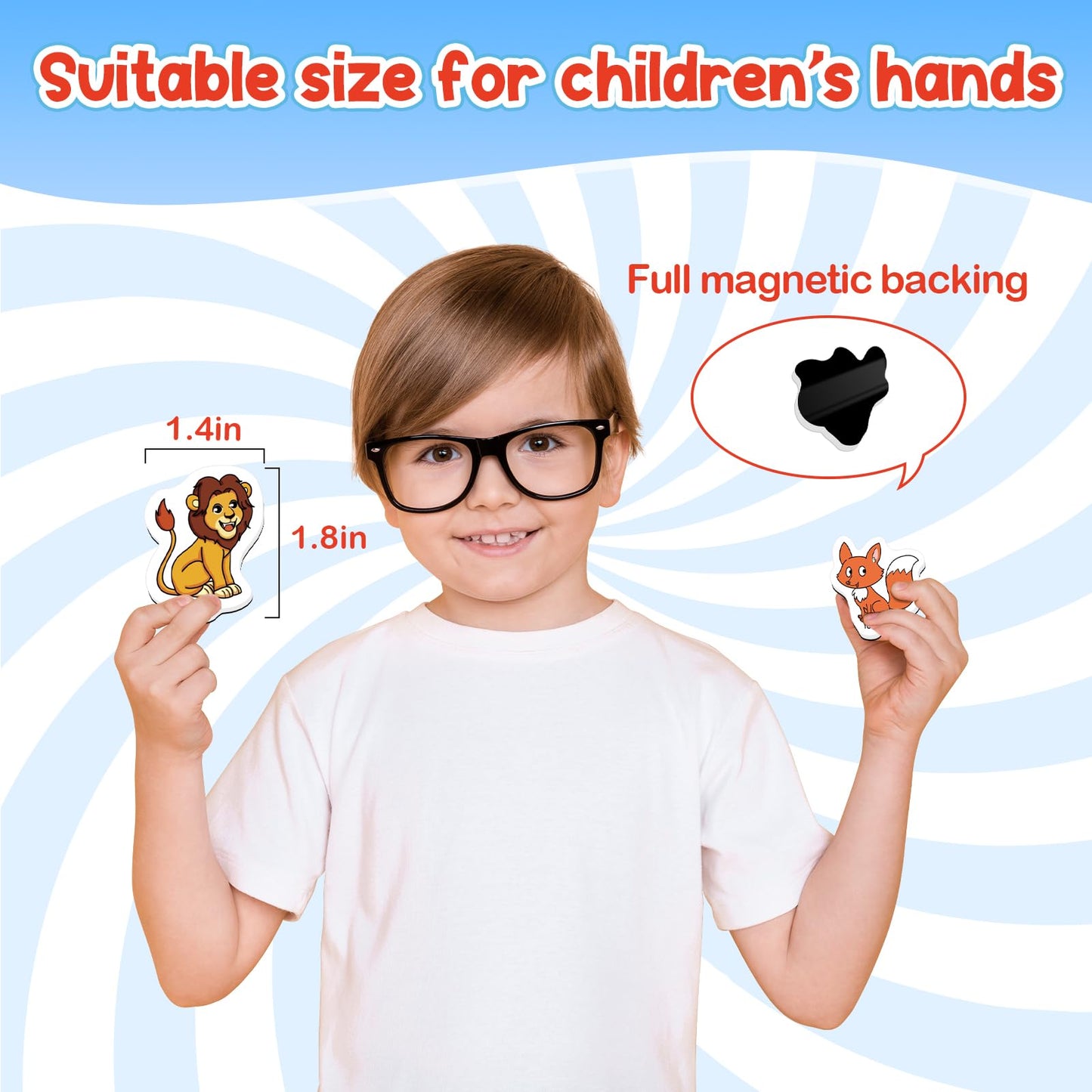 Kasfalci 40 Animal Magnets,Refrigerator Fridge Magnets For Kids,Magnetic Animal Toys For Toddlers,Learning Games,Speech Therapy