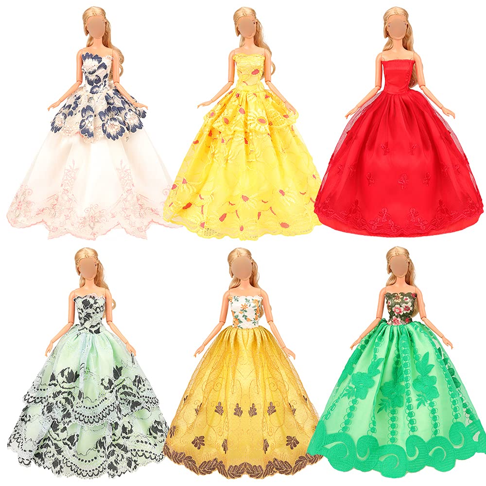 Barwa 5 Pcs Handmade Doll Clothes Wedding Gowns Party Dresses For 11.5 Inch Dolls