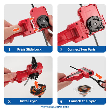 AIBREAY Bey X Winder Launcher with cutting edge X Grip for Easy Control Battling Gyro Accessories(Red)