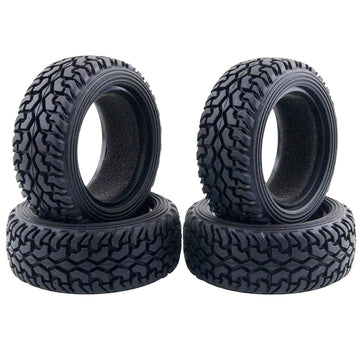 1/10 RC On-Road Car Tyres,WONFAST 4PCS 75mm Rally Grain Car Rubber Tires Sponge Insert for 1:10 RC On Road Run-flating Racing Ca