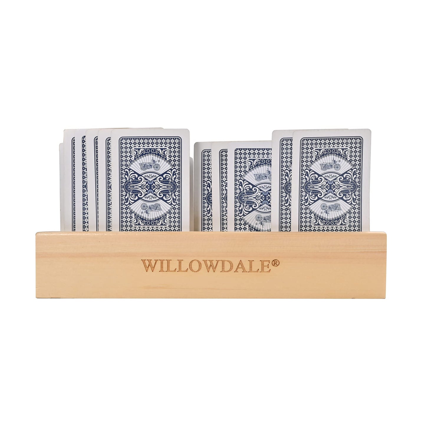 Willowdale Wooden Card Holder For Playing Cards Set Of 2, Canasta Cards Bridge Card Playing Card Holders For Adults, Solid Wood