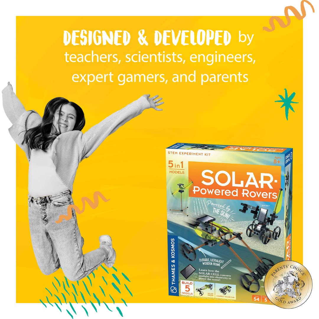 Thames & Kosmos Solar-Powered Rovers Stem Experiment Kit | Build 5 Vehicles & Devices Powered By The Sun | Solar Energy Actvities For Ages 8+