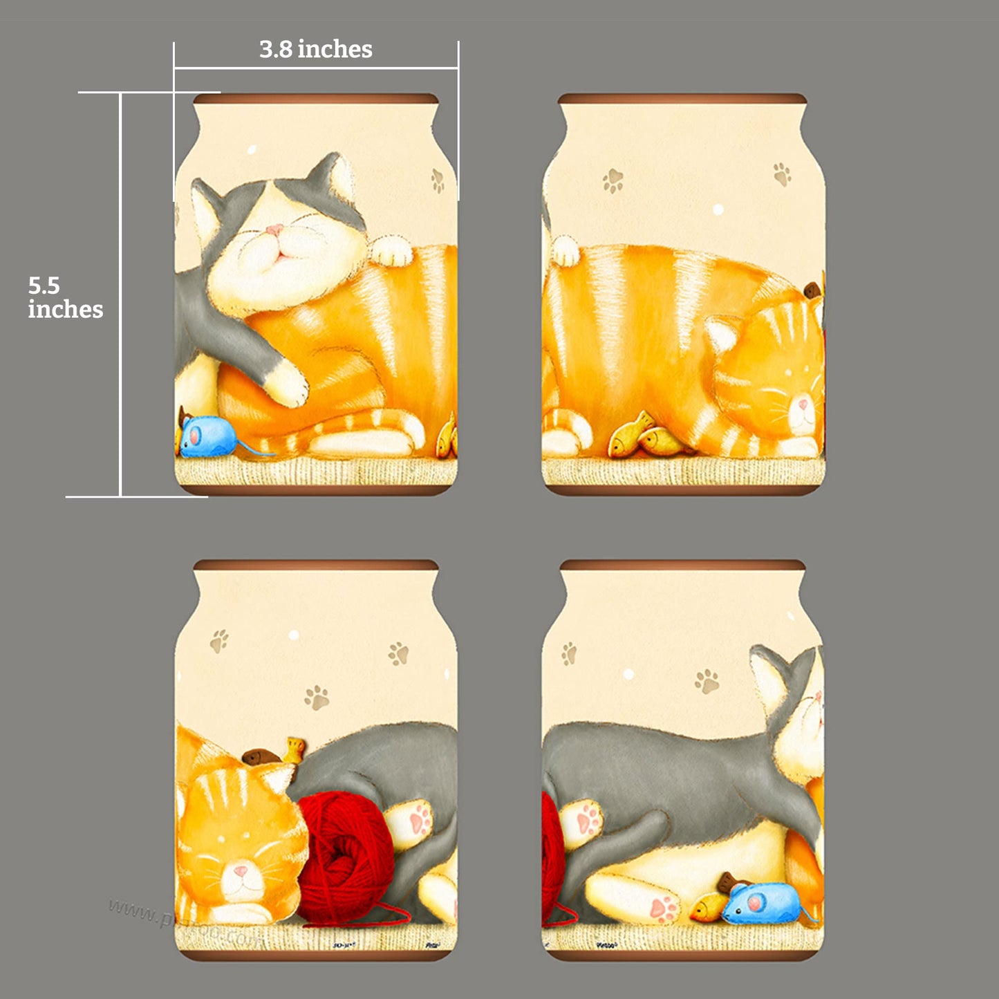 Pintoo 3D Puzzle Jar - 128 Plastic Pieces, Airtight Lid, Large Size, Take a Nap Color, Model BA1002