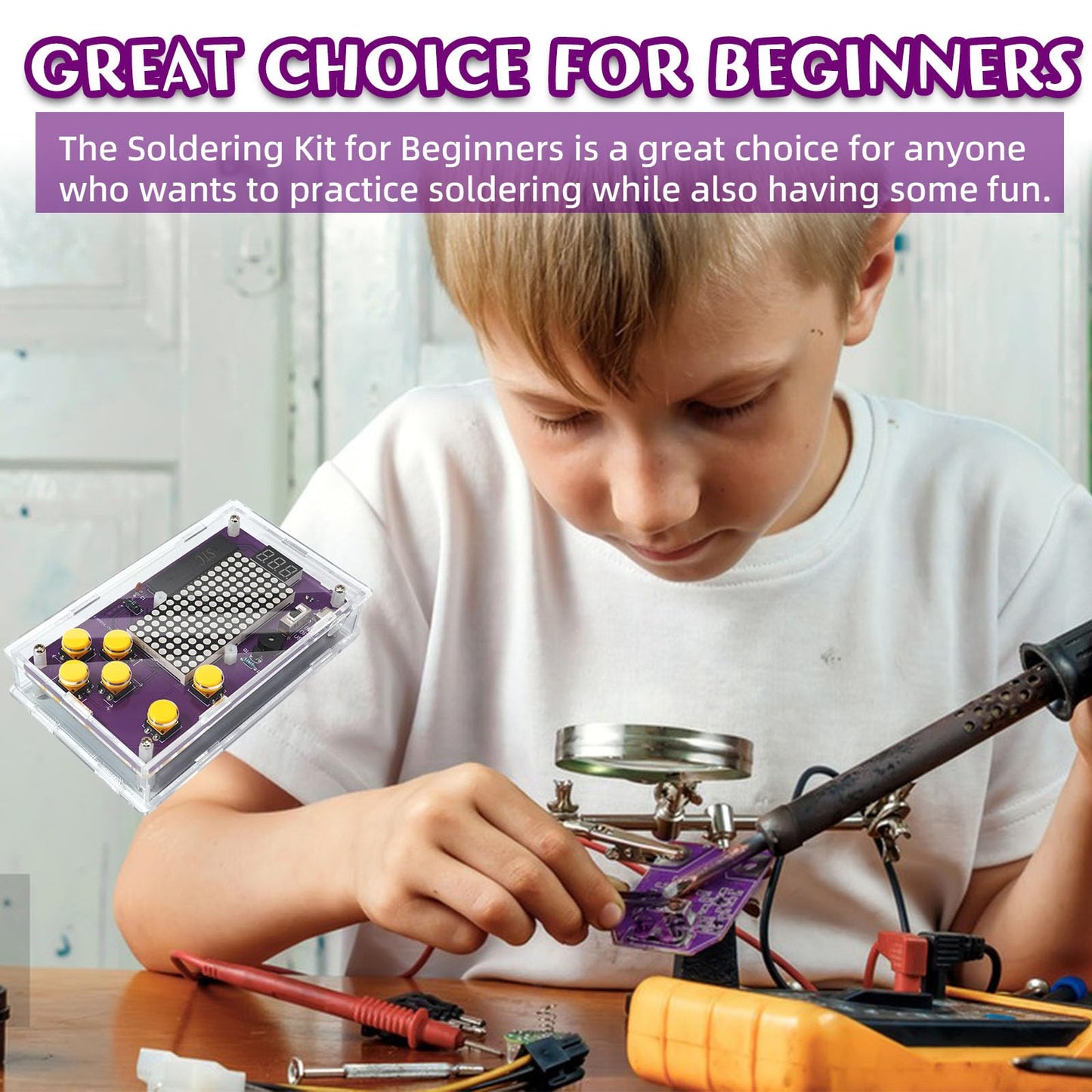 Sciensta Soldering Kit For Beginners, Soldering Practice Kit With Retro Classic Games, Soldering Projects For Stem Education, El