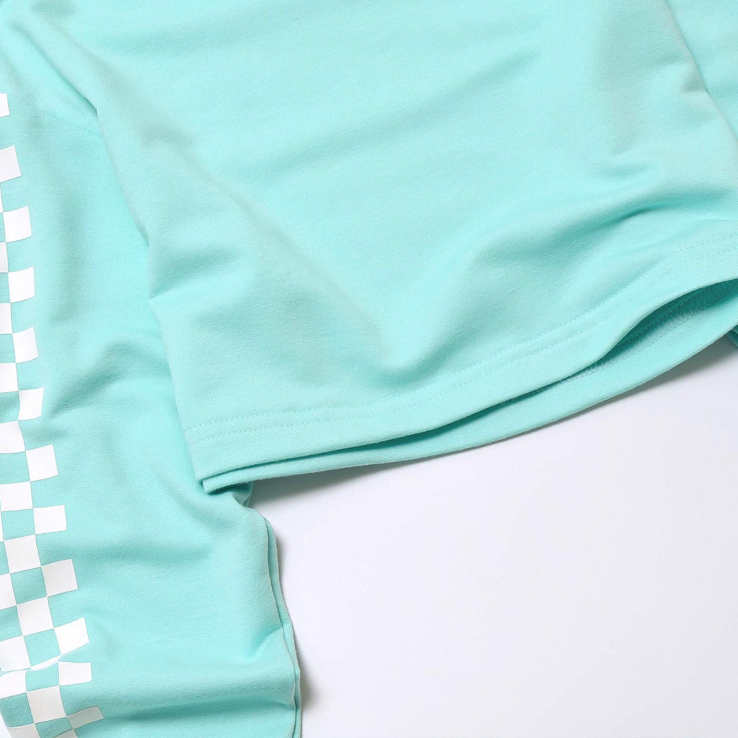 Perfashion Cropped Hoodie For Girls Sweatshirt Crop Top Plaid Long Sleeve Hoodie Mint 6T 7T