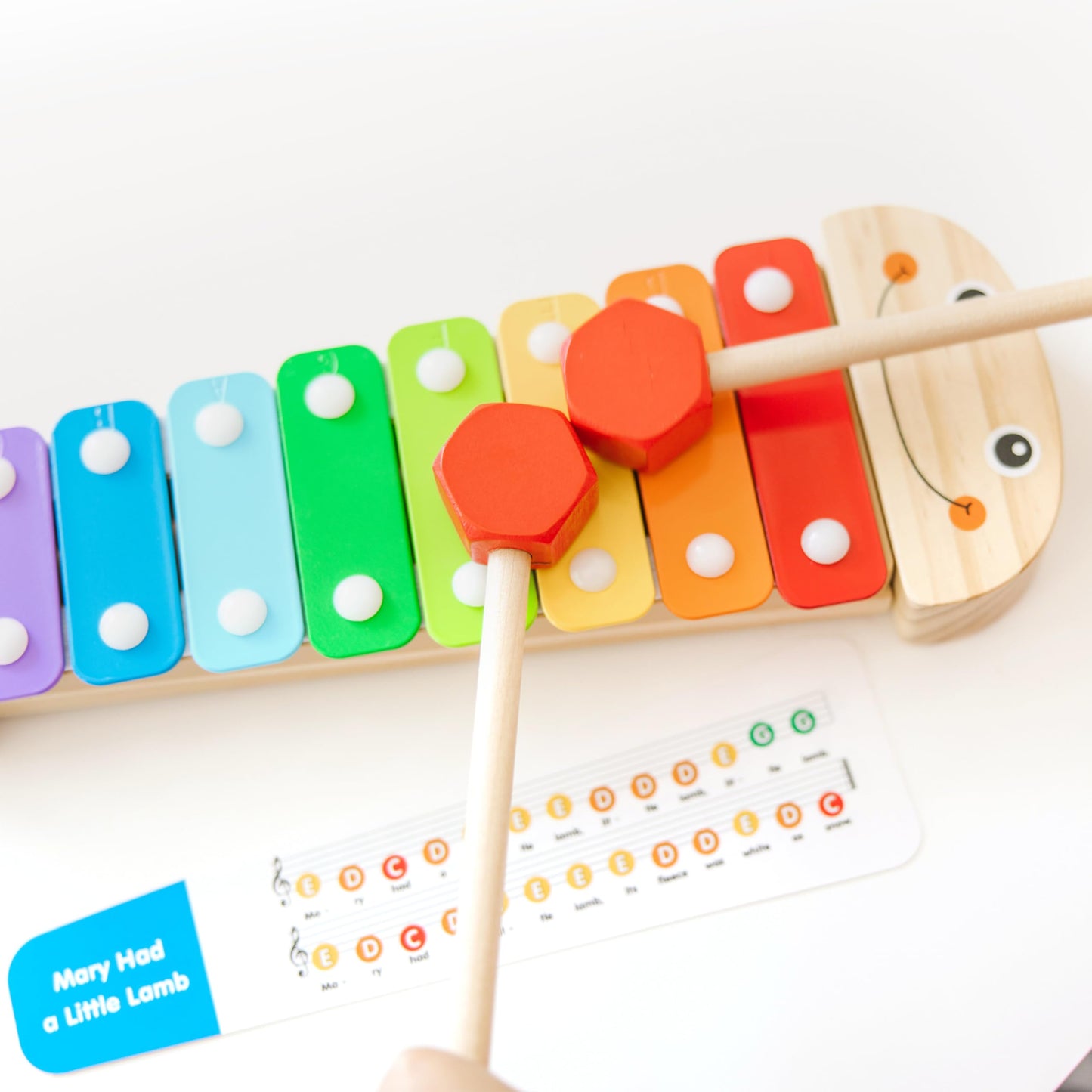 Melissa & Doug Caterpillar Xylophone Musical Toy - Blue, 15.25 x 6.5 x 1.5, Includes Wooden Mallets, For Toddlers Ages