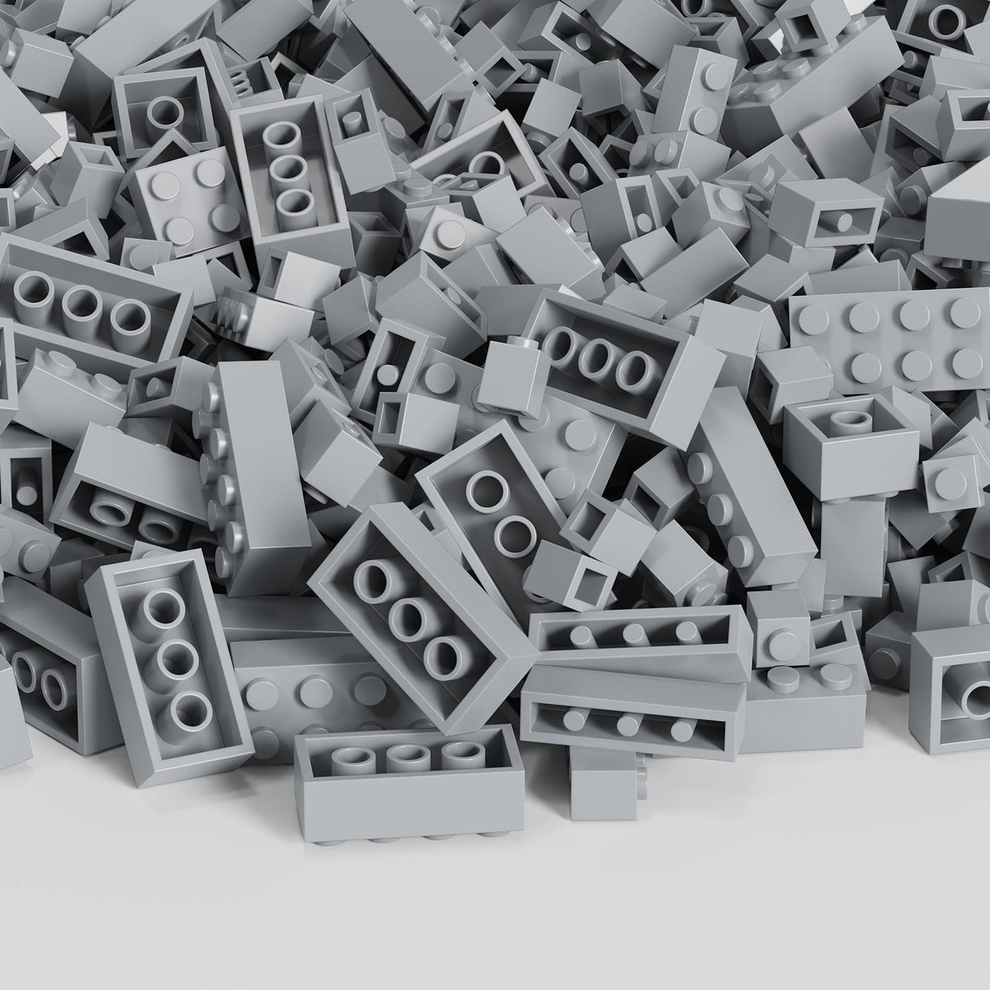 Webrick 300 Pcs Classic Building Bricks, Light Gray Bulk Bricks,Compatible With Major Brands Parts And Pieces, Creative Building