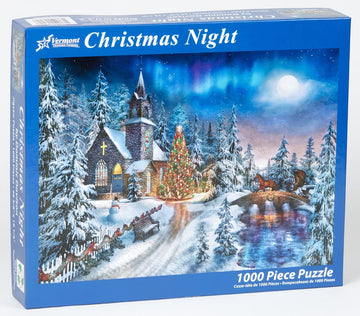 Vermont Christmas Company 1000 Piece Christmas Night Jigsaw Puzzle - Copper Material, Model VC1188