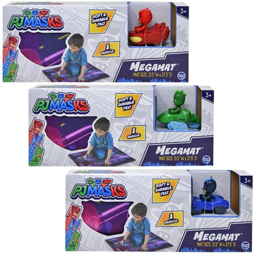 Pj Masks Kids Mega Mat With Vehicle Set For - Bundle Playmat Vehicle, Stickers And More (Pj Play Mats)