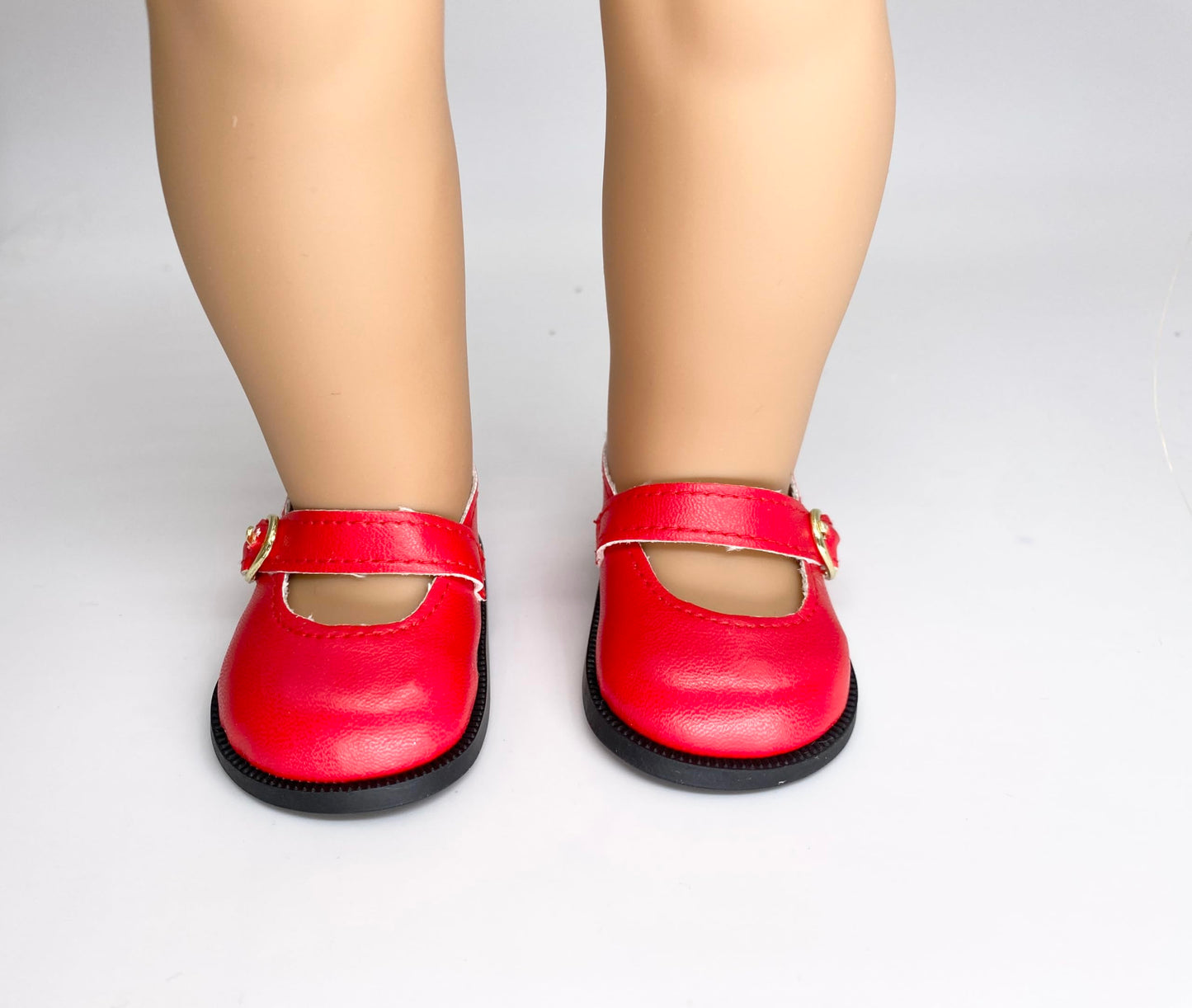 18'' American Doll Shoes- Mary Jane Matte Black, Red, White, Pink, Shiny Black Shoe (18'' Doll, Red)