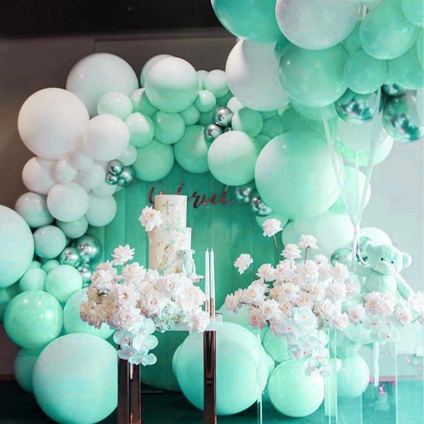 Partywoo Mint Balloons, 127 Pcs Mint Green Balloons Different Sizes Pack Of 36 Inch 18 Inch 12 Inch 10 Inch 5 Inch Pastel Turquoise Balloons For Balloon Garland Or Arch As Party Decorations, Mint-Q03