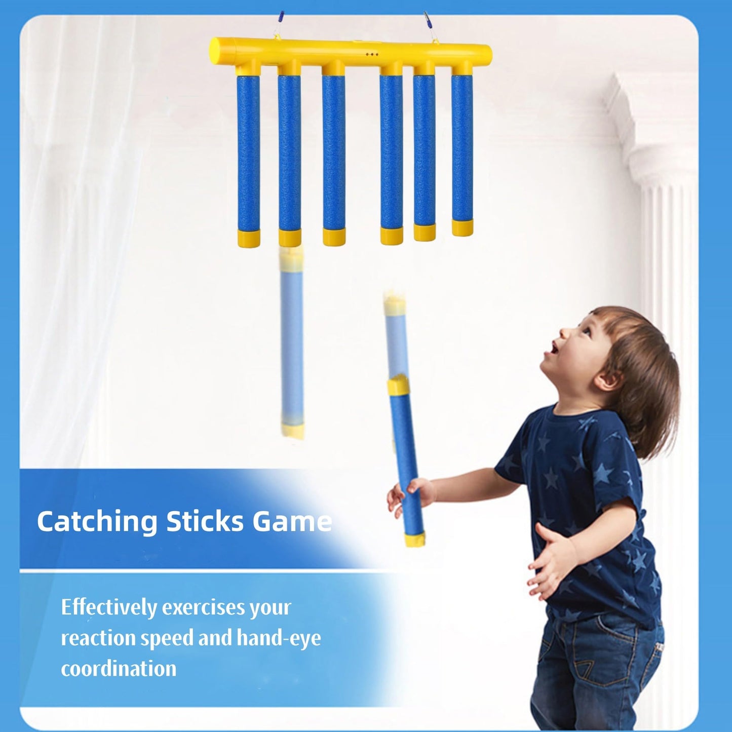 Upgrade Reflex Stick Game, Reflex Challenge Game, Hand Eye Coordination Training Toy, Drop Stick Hand Speed Challenge, Catching