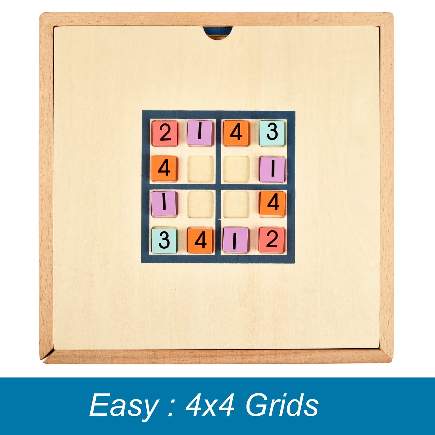 Bohs Wooden Rainbow Sudoku Puzzle - 3 In 1 Easy To Hard - With Sudoku Book Of 320 Puzzles - Desktop Brain Teaser Game Toys