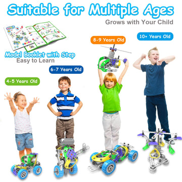 10 In 1 Electric Stem Toys For 5 6 7 8 9+ Year Old Boy Girl Birthday Gifts Educational Building Toys For Kids Ages 4-8 5-7 8-12 Stem Activities Construction Toy For Boys 6-8 8-10 Easter Idea Gift