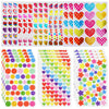 OSDUE Star Stickers for Kids, 1814 PCS 27 Sheets Assorted Coloured Shaped Mini Teacher Reward Sticky Scrapbook Stars for Arts Cr