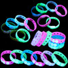 12 Pieces 8 Inch Luminous Wristbands Glow in The Dark Silicone Bracelets Bulk for Charm Adjustable with Hole Mardi Gras Decorati