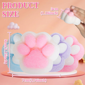 2pcs Squishy Paw, Cat Paw Squeeze Toys,Cute Fufu Squishies Toys Fidget Toys for Stress Relief, Novelty Cute Things Sticky Mochi