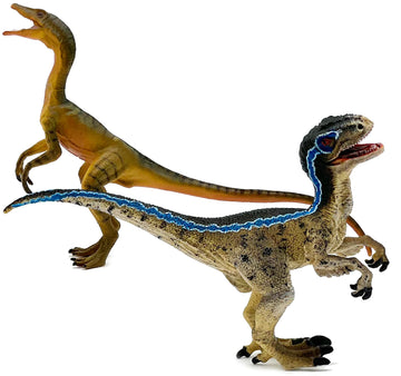 Gemini&Genius Velociraptor Compsognathus Dinosaur Toys, Dinosaur Action Figures With Moveable Jaw And Hands, Realistic Dinos Toys, Great Gift For Kids Or Dino Lovers Collection And Display