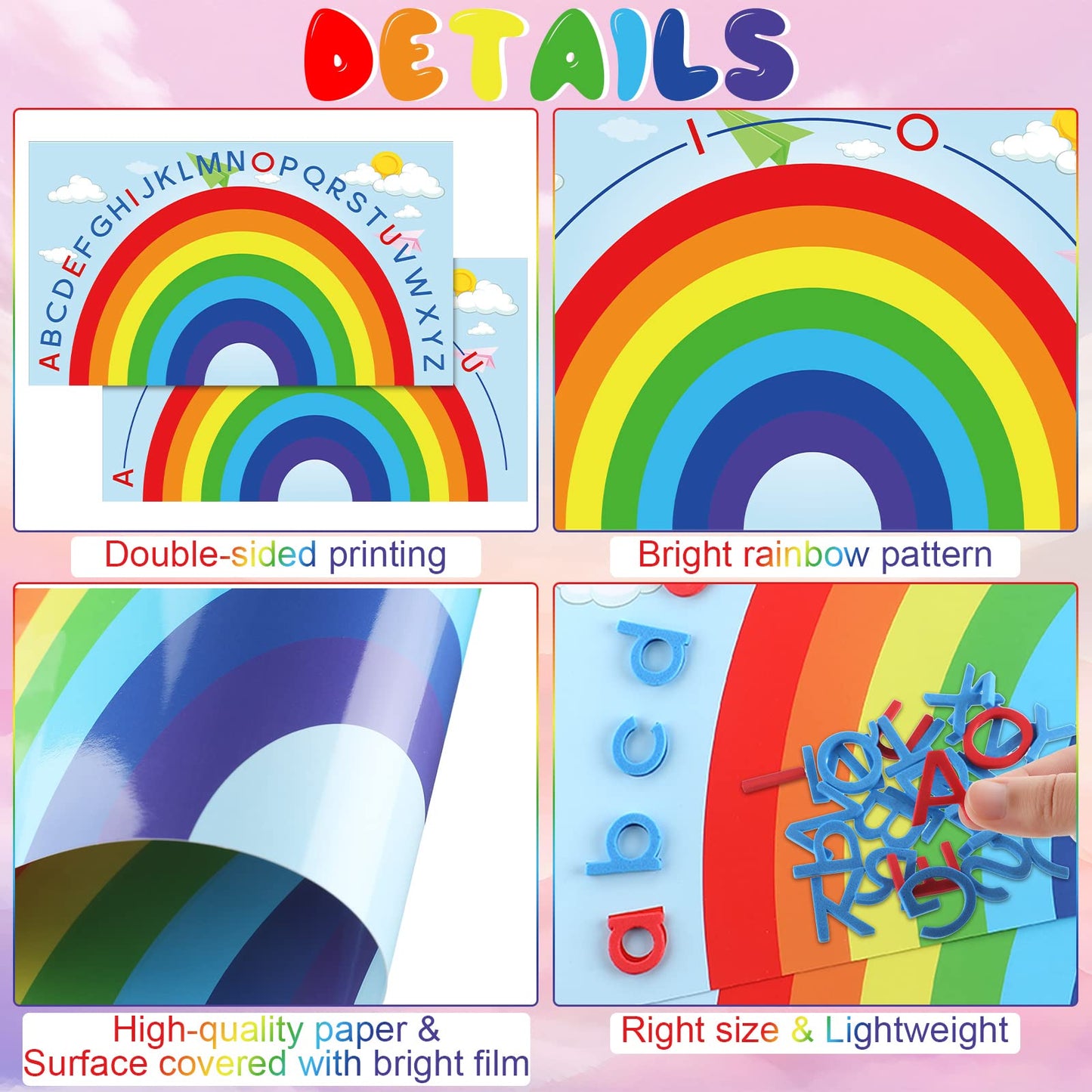Double Sided Rainbow Play Alphabet Arch Mats Colorful Foam Letters Abc Educational Alphabet For Alphabet Recognition Activity Ba