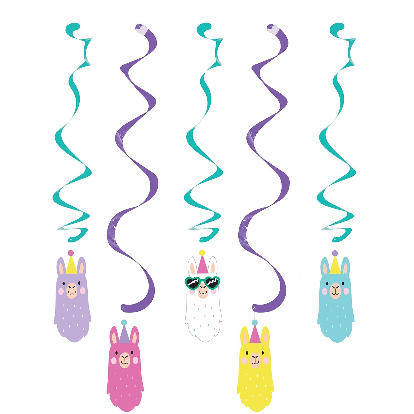 Creative Converting Llama Party Dizzy Danglers, 5 ct, Multi-colored, 39