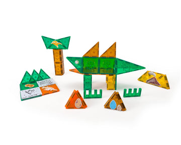 Tytan TILES Dinosaurs 60-Piece Magnetic Tiles Building Set, Dino Safari Land Kids STEM Toy, Creative Play, Shape & Pattern Recog