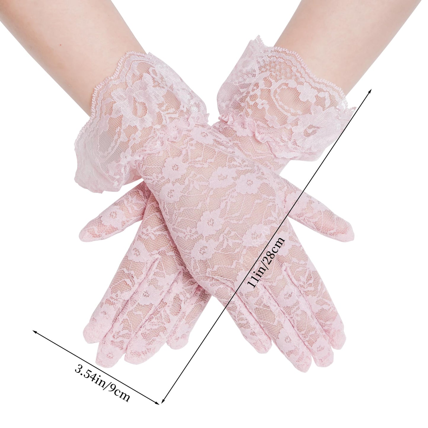 Obmwang 5 Pieces Girls Tea Party Supplies Tea Party Gloves Hats Girls Kids Tea Party Necklace Fan For Girls Tea Party Costume