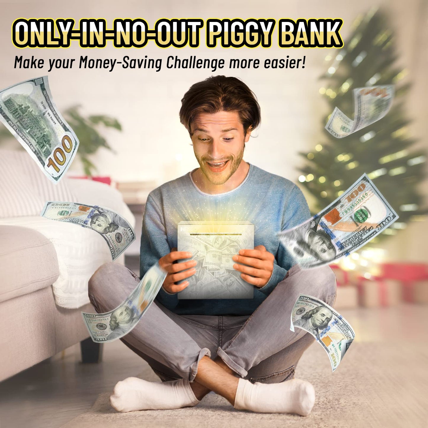 hizgo Stainless Steel Piggy Bank for Adults, 5.9 Inch Silver Savings Bank, Model 20200721-15CM, Budgeting Made Easy