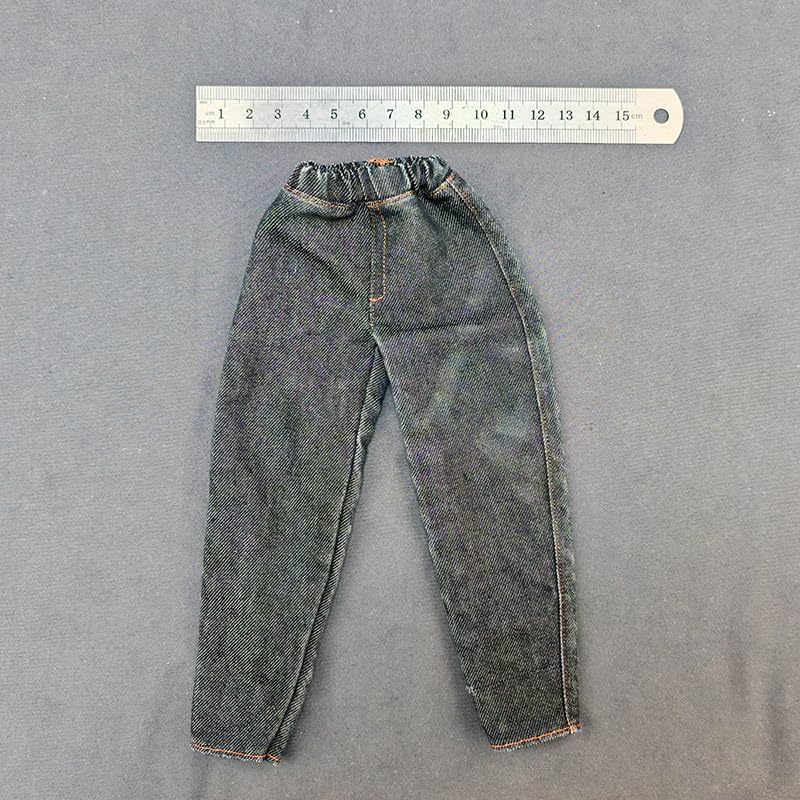 Meetoget 1/6 Scale Male Figure Doll Denim Black Jeans Pants Clothes For 12 Inch Action Figure Pm104Us,Black