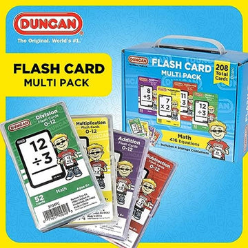 Duncan Math Flash Cards - Multi Pack Combo Set (Addition, Subtraction, Multiplication, Division)