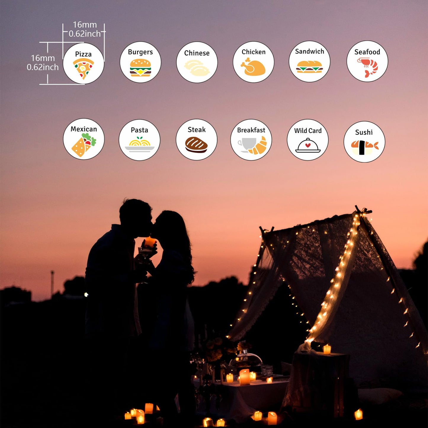 2PCS Food Dice for Couple 11th Anniversary Steel Gifts 50th 25th Anniversary Day Gifts for Couple Couple Games for Date Night We