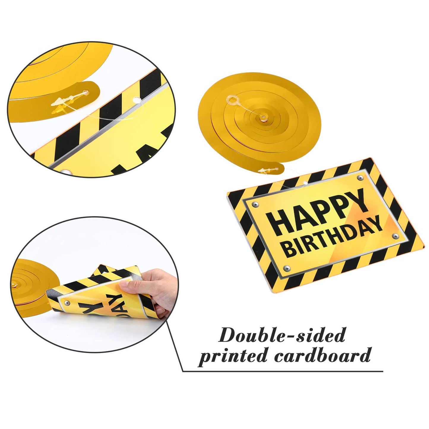 Blulu 30 Pieces Construction Birthday Party Supplies Construction Decoration Zone Party Hanging Swirl Traffic Zone Theme Streamers, Kids Boy Truck Foil Swirls Decorations(Cool)